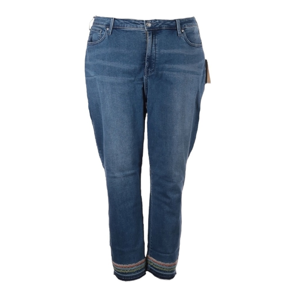 NYDJ Ami Skinny Ankle Jeans 24W Brickell Embroidered Hem Lift Tuck NWT $119
